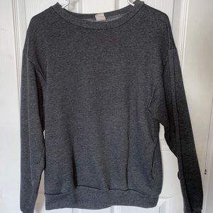 Gray fleece crew neck